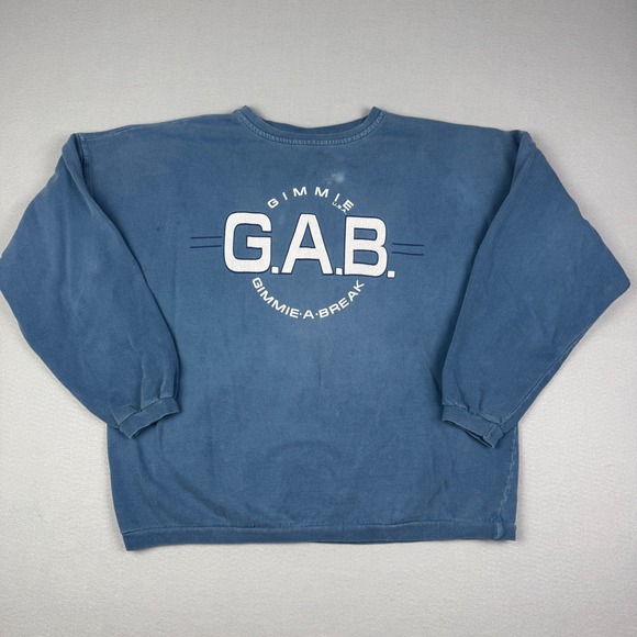 Gimmie International Other - VTG Gimmie International GAB Gimmie A Break Large‎ Sweatshirt Blue Made in USA